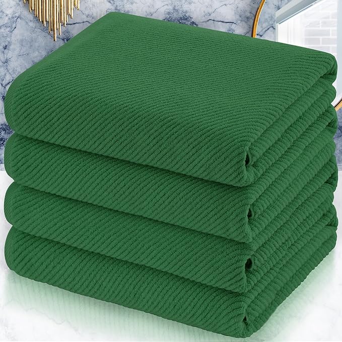 VOOVA & MOVAS Hunter Green Bath Towels, Bath Towels Set of 4, Large 30"x56" by VOOVAMOVAS
