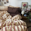 mixinni Retro Striped Duvet Cover Set Queen by mixinni