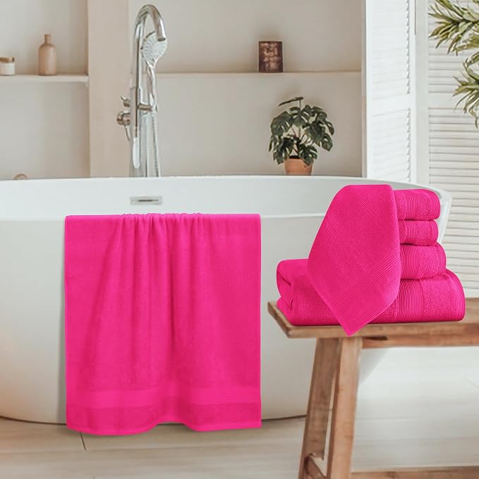 Belizzi Home 8 Piece Towel Set 100% Ring Spun Cotton, 2 Bath Towels 27x54 - Image 3