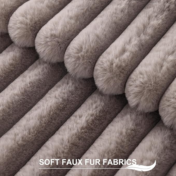 Pallene Faux Fur Plush Throw Pillow Covers 24x24 Set of 2, Luxury Soft Fluffy - Image 2