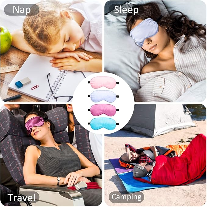 12 Pieces Silk Sleep Mask Pure Silk Sleep Eye Mask - Image 4