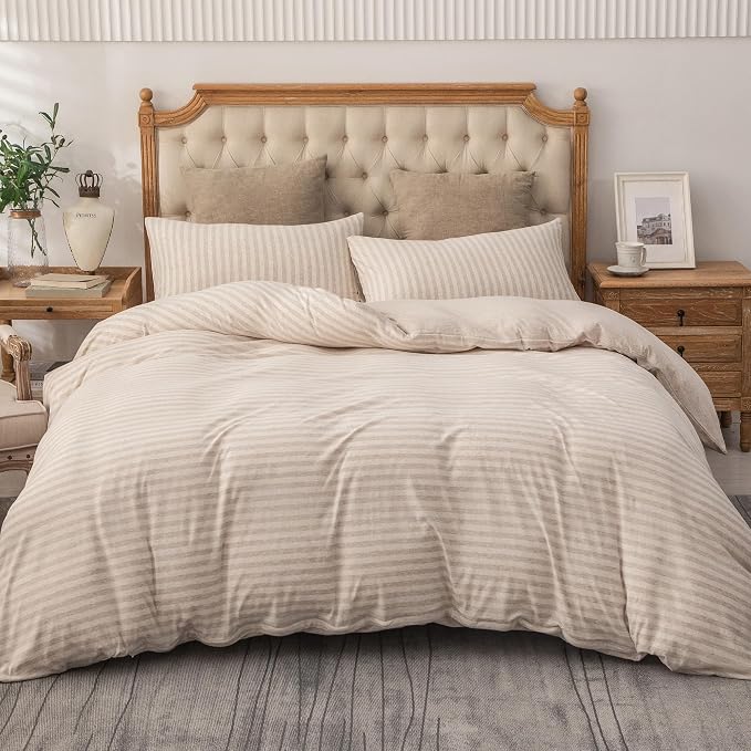 PURE ERA Jersey Knit 2pc Duvet Cover Set 100% T-Shirt Heather Cotton Super Soft - Image 9