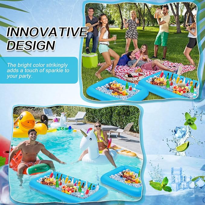 Leitee 4 Pcs Inflatable Ice Serving Bars Buffet Serving Tray Drink Cooler - Image 6