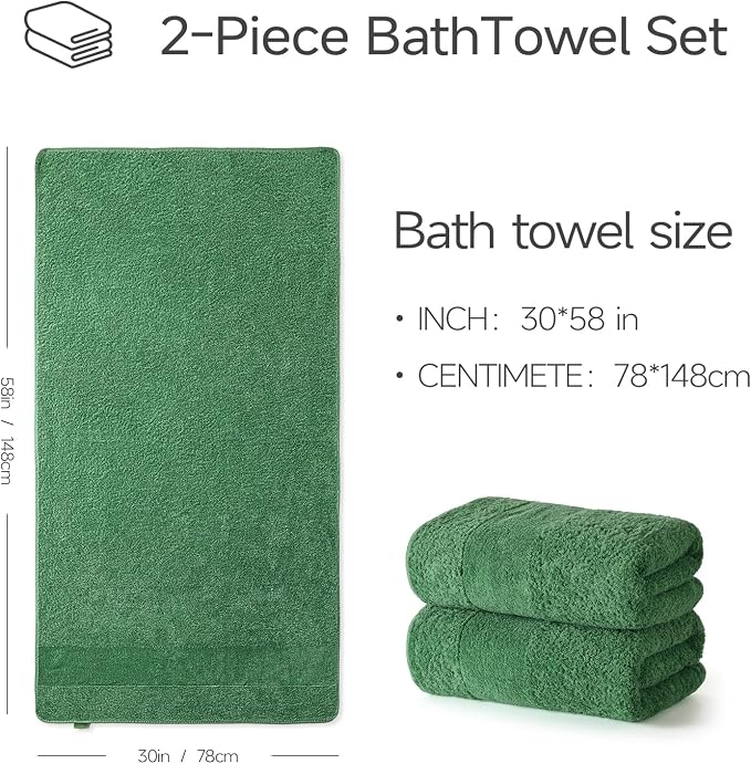 REDKISS Towels 2 Pack Luxury Extra Large Bath Towels Set 30 x 58 Inches – 100% - Image 2
