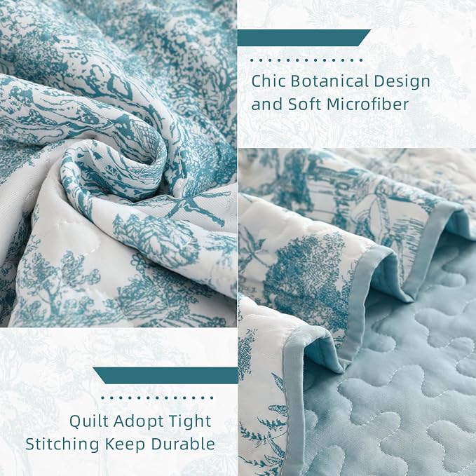 WONGS BEDDING Botanical Quilt Set King Size - Image 6