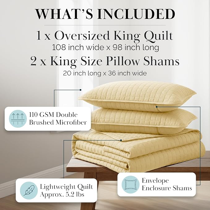 Southshore Fine Living, Inc. King Quilt Bedding Set, Lightweight Quilt - Image 2