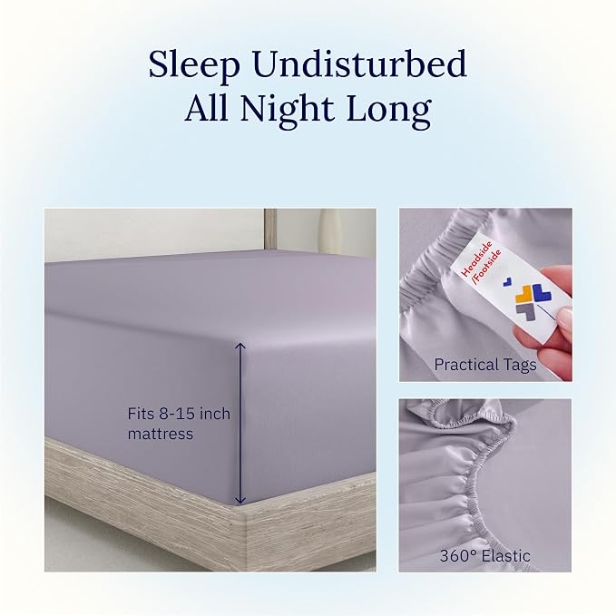 California Design Den Twin XL Deep Fitted Sheet, Soft 400 Thread Count 100% - Image 6