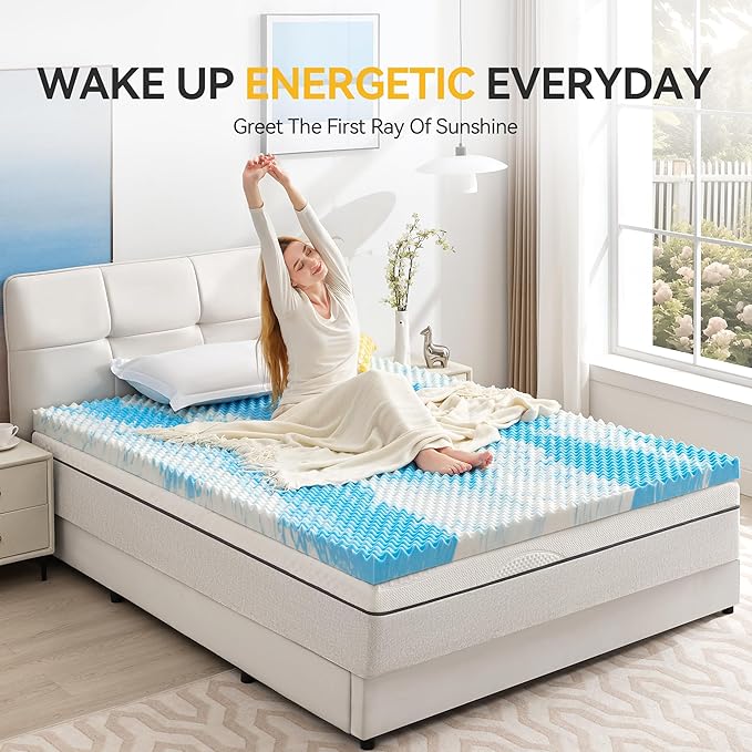 SINWEEK 3 Inch Egg Crate Memory Foam Mattress Topper Twin Size, Soft Mattress - Image 6