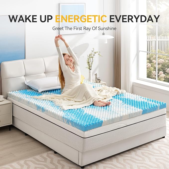 SINWEEK 3 Inch Egg Crate Memory Foam Mattress Topper Twin XL, Twin Extra Long - Image 6