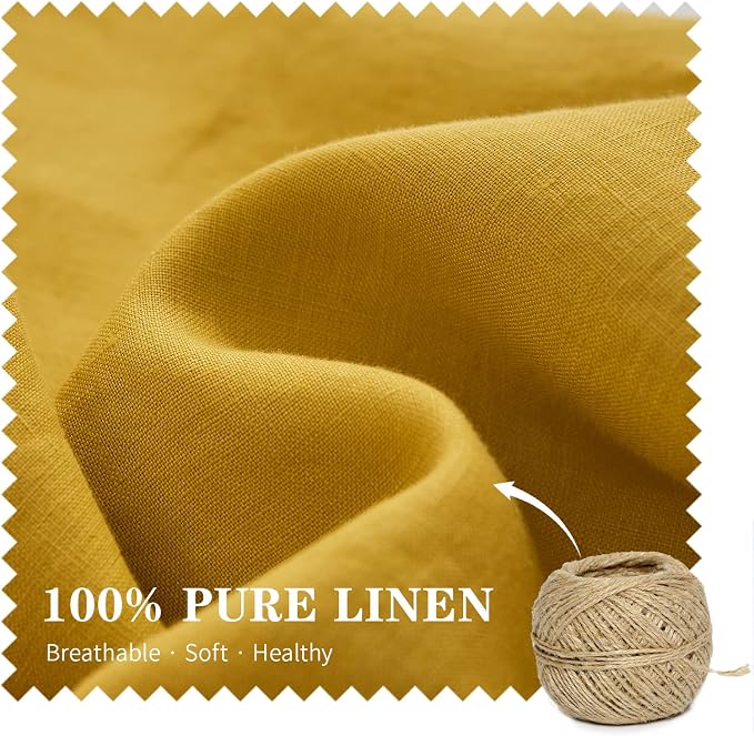 Simple&Opulence 100% Linen Lumbar Pillow Cover 12 x 20 Inches Set of 2 - Image 2