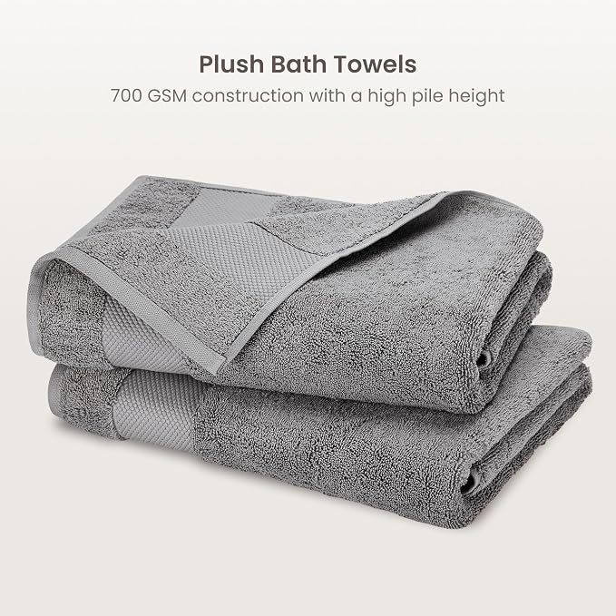 BIOWEAVES 100% Organic Cotton 700 GSM Plush Bath Towels 30" x 58" GOTS Certified - Image 2