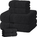 Black Bath Towel Set of 6 by WhiteClassic