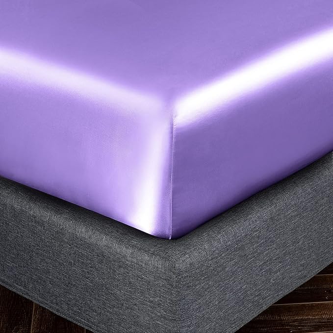 Homiest Lavender Satin Fitted Sheet - Image 3