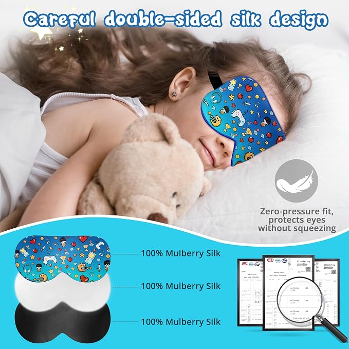Kids Sleep Mask Eye Cover: 100% Real Natural Pure Silk Eye Mask - Image 2
