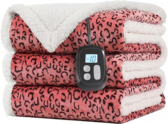 LaffyLo Electric Heated Blanket Full Size 72 x 84, Fast Heating Blanket by LAFFYLO