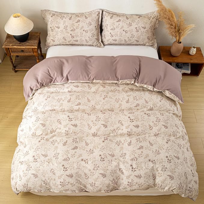 OAITE Brown Tree King Size Duvet Cover-3 Pieces Prewashed Cotton-Like Polyester - Image 6