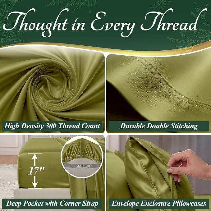 DECOLURE 100% Viscose Derived from Bamboo Sheets Queen Size - Image 4