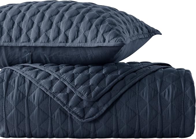 WDCOZY Navy Blue Quilt Queen Size Bedding Sets - Image 8