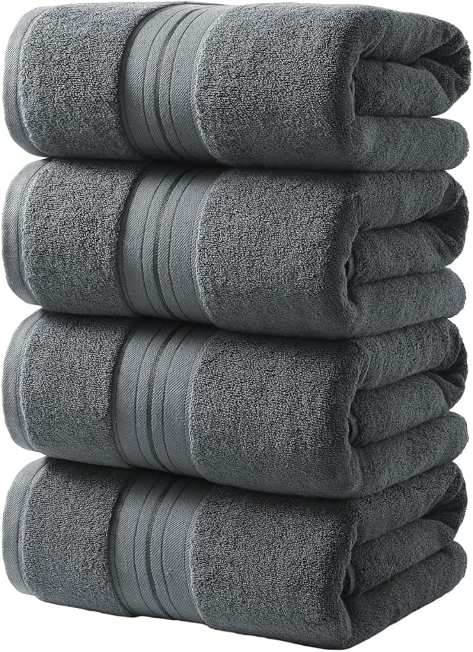 REDKISS 100% Cotton Bath Towels Set of 4, Extra Large Bath Sheets 27 X 59 Inches by REDKISSOnline