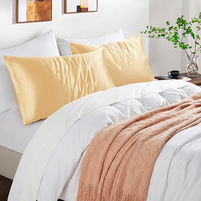 Satin Pillowcases with Zipper （20x26）, Standard Size Pillowcases Set of 2 - Image 6