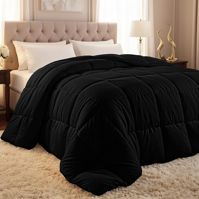 Utopia Bedding Twin Comforter Duvet Insert, Quilted Black Comforter by UTOPIABEDDING