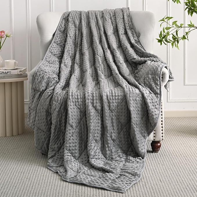 Mr. Sandman Weighted Blanket for Adults, Minky Dots Heavy Blanket for Woman - Image 7