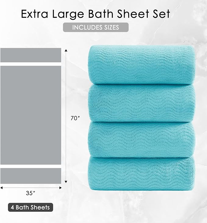4 Piece Extra Large Bath Towel 35"x70" Oversized Bath Sheet Bath Towel Set - Image 6