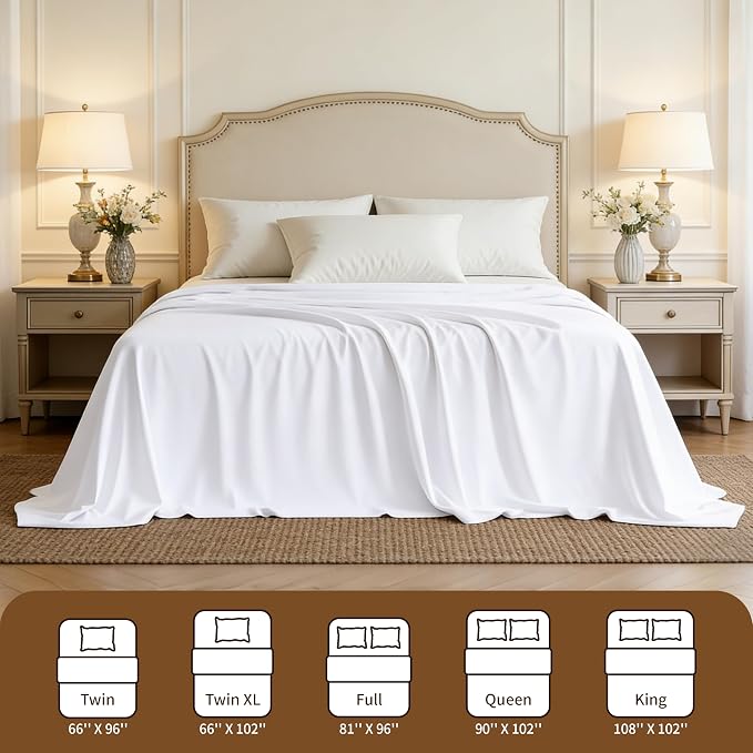 HBHLFZ King Flat Sheets Only 2 Pack - Image 3