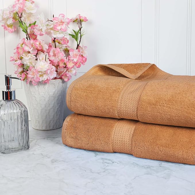 SUPERIOR Egyptian Cotton Pile Bath Sheet Set of 2, Ultra Soft Luxury Towels by SUPERIOR