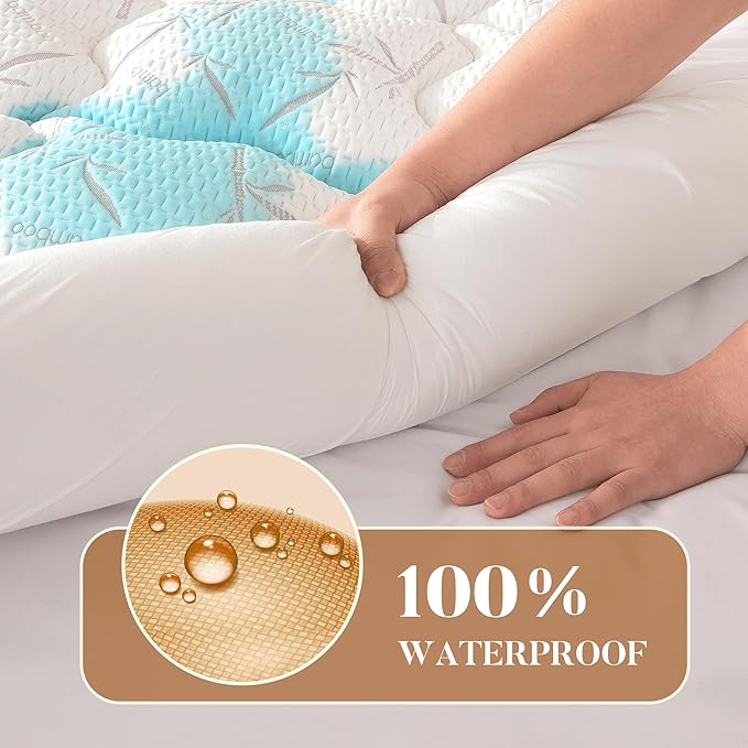PRIMESOFT 100% Waterproof Queen Size Mattress Topper, Thick Pillow Top Mattress - Image 4