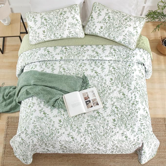 WONGS BEDDING Quilts Queen Size, Sage Green Quilt Bedding Set - Image 8