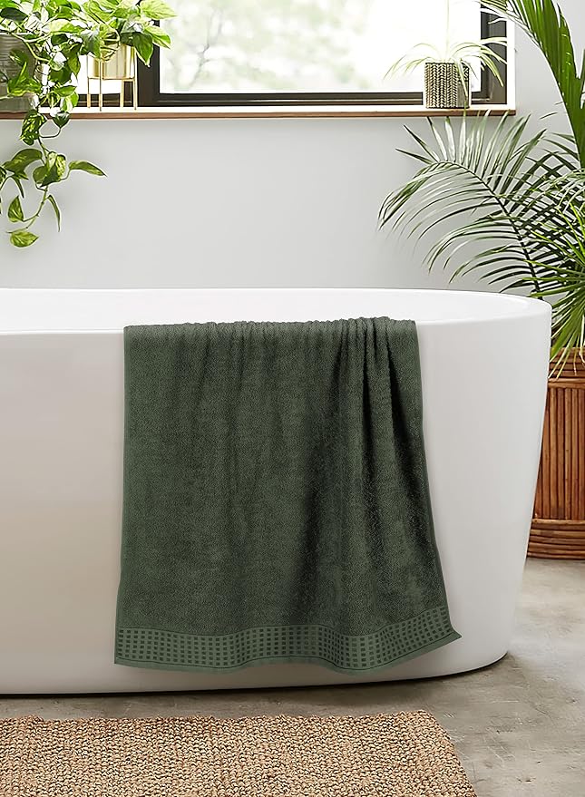 GLAMBURG 100% Cotton 2 Pack Oversized Bath Towel Set 28x55 Inches, Ultra Soft - Image 5