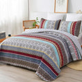 WONGS BEDDING Boho Quilt Set Queen Size, Lightweight Microfiber Bedspread by WONGSBEDDING