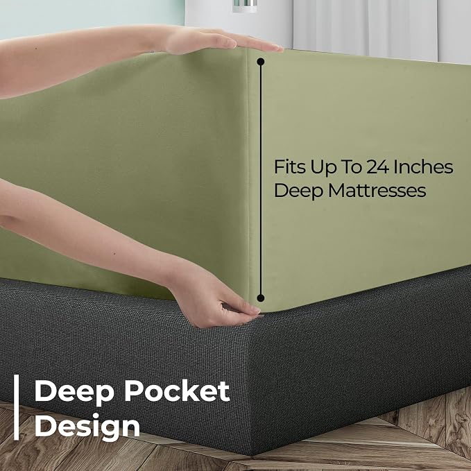 Royale Linens Extra Deep Pocket Queen Fitted Sheet Only - Image 4