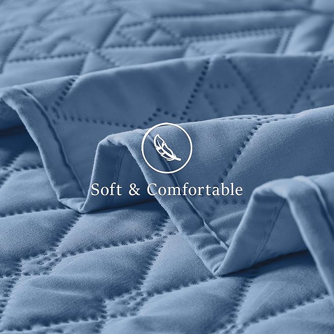 Akkialla King/Cal King Quilt Set, Boho Style in a Solid Color, Bluish Grey - Image 6