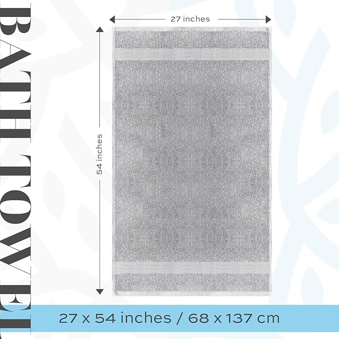 White Classic Luxury Bath Towels Set of 4 Large - Image 4