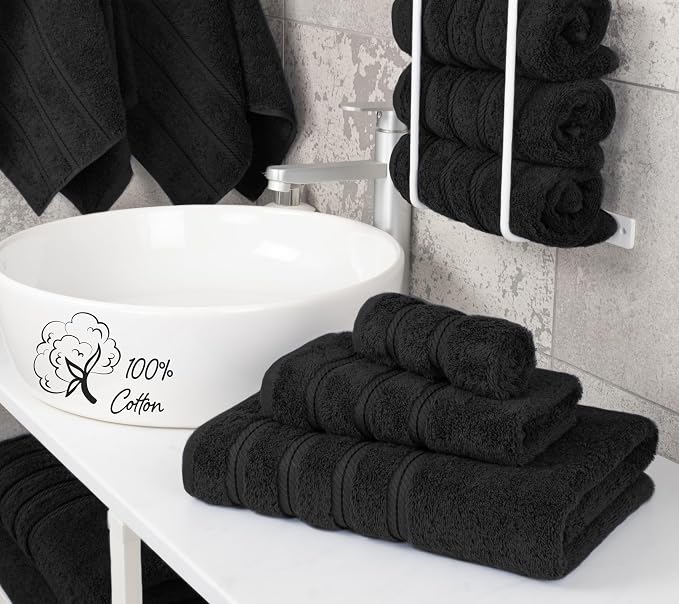American Soft Linen Premium 3 Piece Towel Set, 1 Bath Towel 1 Hand Towel 1 - Image 2