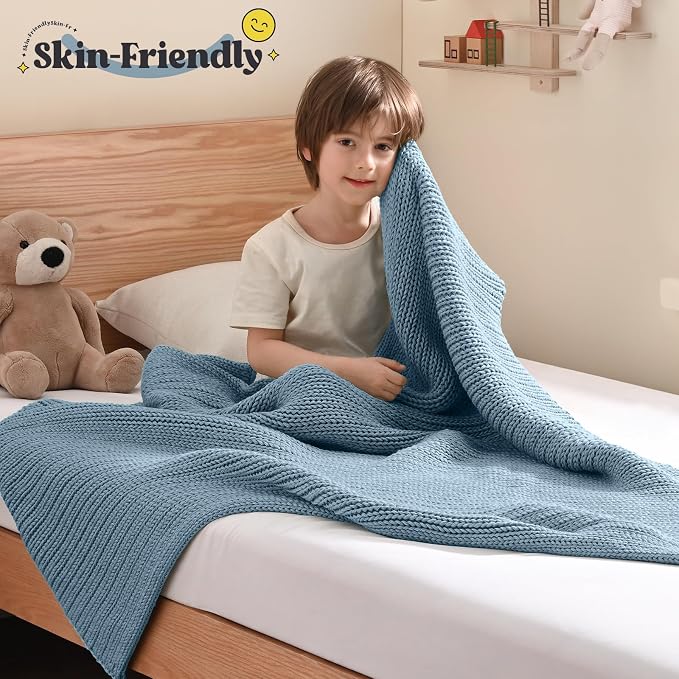 Guohaoi Knitted Weighted Blanket No Beads Cooling Heavy Blanket, Home Decor - Image 2