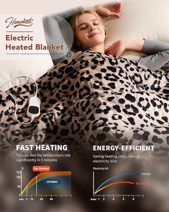 Homemate Electric Heated Blanket Full Size - Image 2