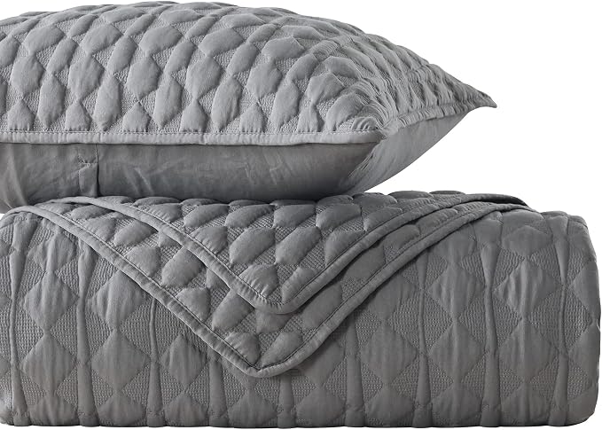WDCOZY Dark Grey Quilt Queen Size Bedding Sets - Image 9