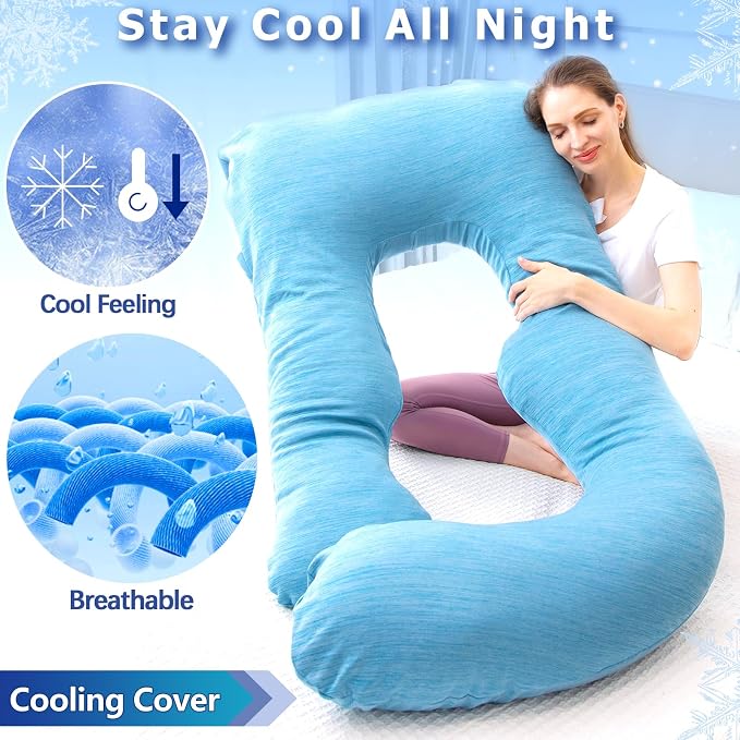 MOON PINE Pregnancy Pillow, U Shaped Full Body Pillow - Image 2