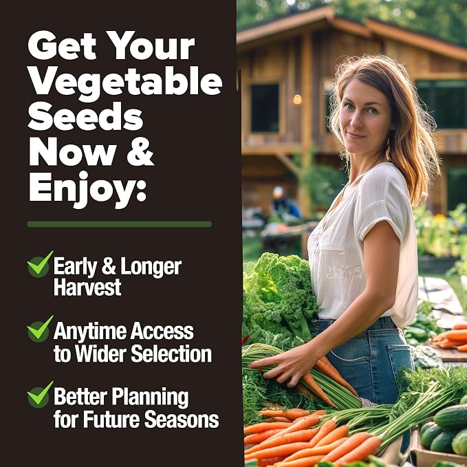 HOME GROWN 25 Variety Survival Seed Vault 12, 000+ Heirloom Non-GMO Vegetable - Image 5