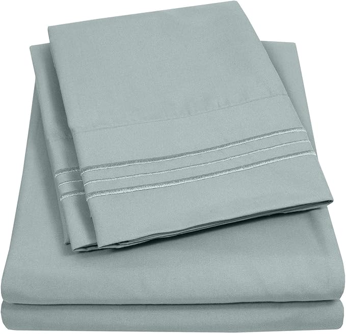 Twin XL Size Sheet Set with Built-in Sheet Straps by SweetHomeCollection