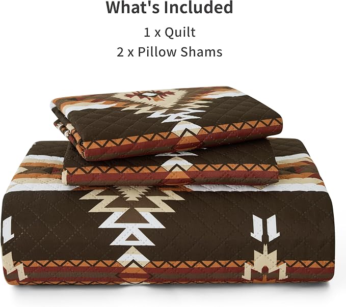 PPOLCA Boho Queen Quilt Bedding Set, Striped Lightweight Reversible Bedspread - Image 6