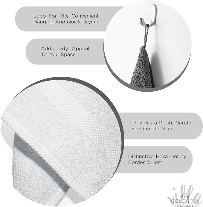 100% Cotton Bath Towel Set of 24-6 Bath Towels, 6 Hand Towels, 12 Wash Cloths - Image 4