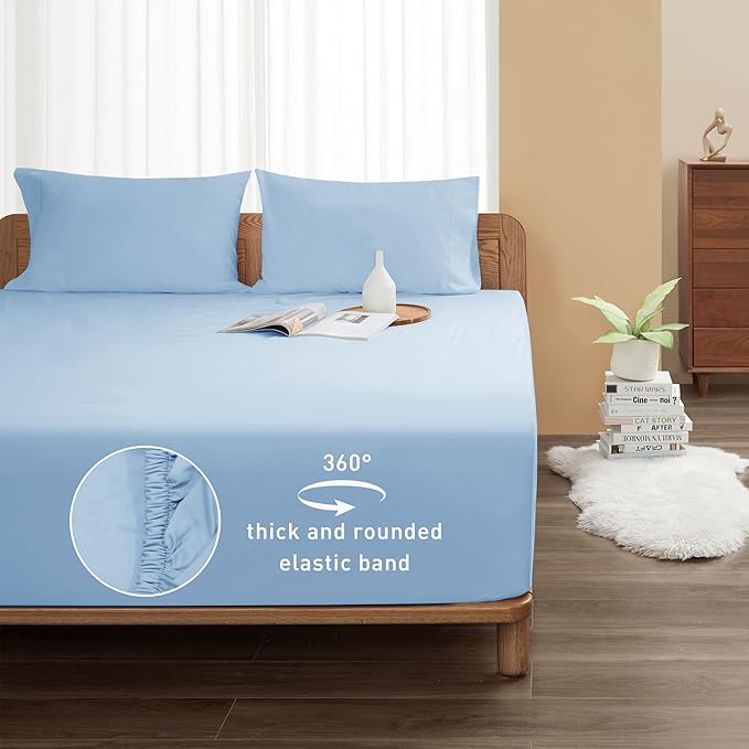 Sunflower Full Fitted Sheet, 1-Piece Deep Pocket Fitted Bottom Sheet 16" - Image 2