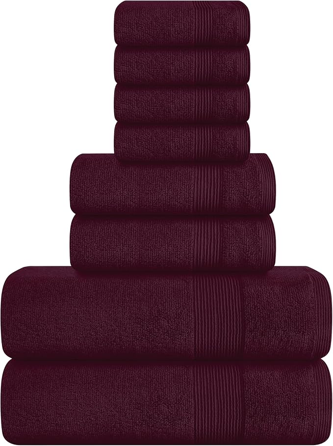 Belizzi Home 8 Piece Towel Set 100% Ring Spun Cotton, 2 Bath Towels 27x54 by Unknown