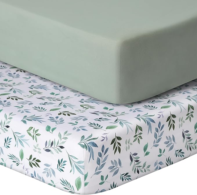 GUNTAIL Baby Crib Sheets for Boys Girls, 2 Pack Fitted Crib Sheet for Standard by GUNTAIL