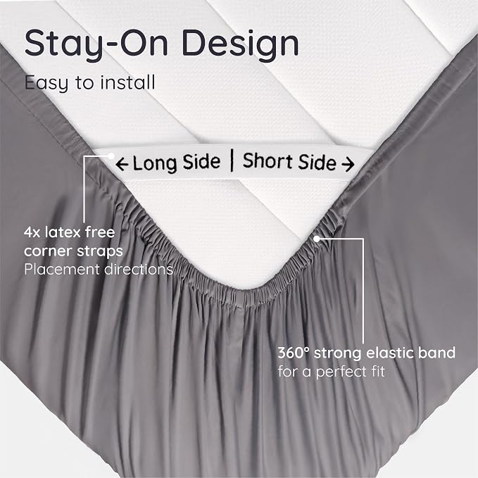 Bambaw 100% Viscose Derived from Bamboo Fitted Sheet Full Size, Cooling Fitted - Image 5