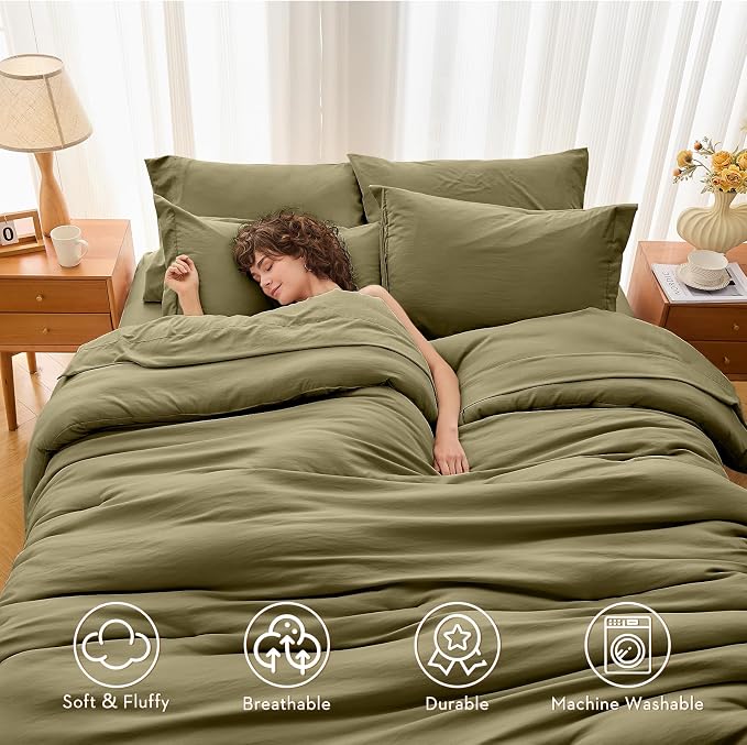 MUXHOMO 7 Pieces Full Comforter Set, Soft Bed in a Bag Full Size, All Season - Image 2